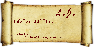 Lövi Júlia névjegykártya