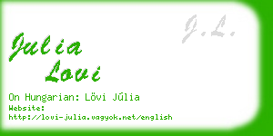 julia lovi business card